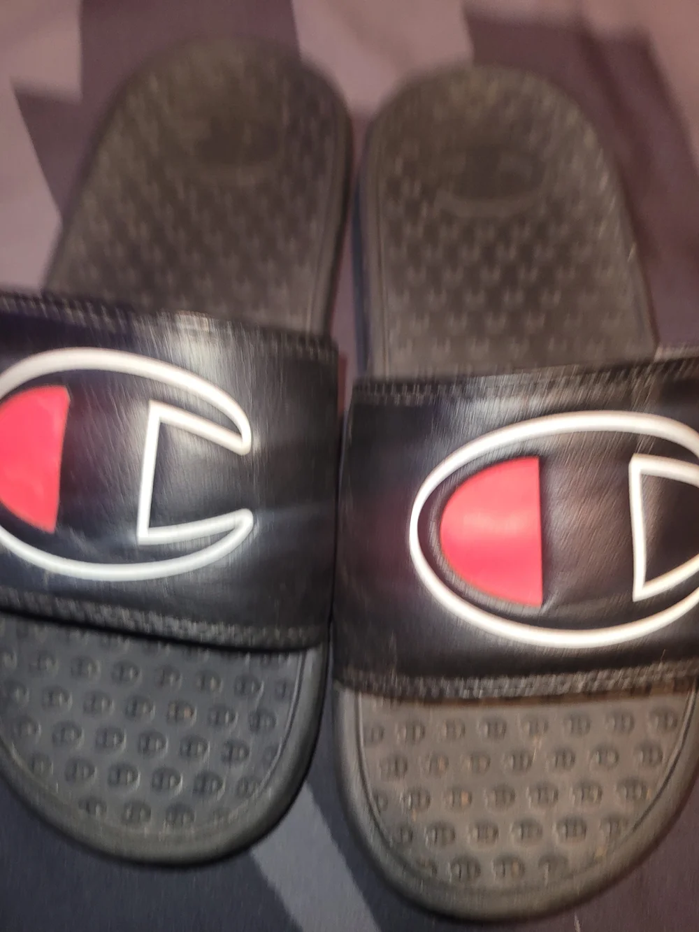 Champion Kids' Black & Red Slide Sandals